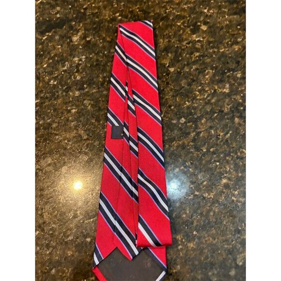 Brooks Brothers Men's Red & Blue Striped Silk Tie Classic 57"-60" - Picture 3 of 4